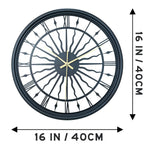 Wall Clock 3D Iron Frame Silent Non-Ticking