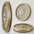 Wall Clock 3D Iron Frame Silent Non-Ticking