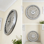 Wall Clock 3D Iron Frame Silent Non-Ticking