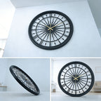 Wall Clock 3D Iron Frame Silent Non-Ticking
