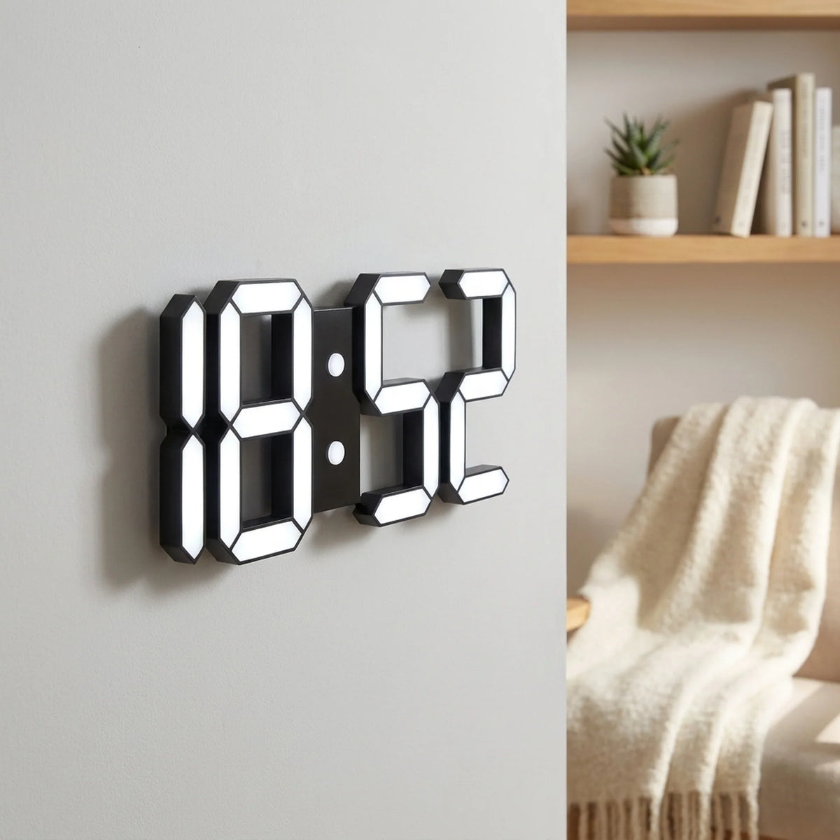 Wall Clock 3D LED Customizable Lighting USB Powered