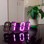Wall Clock 3D LED Dimmable Night Mode USB Powered
