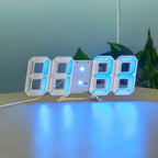 Wall Clock 3D LED Dimmable Night Mode USB Powered