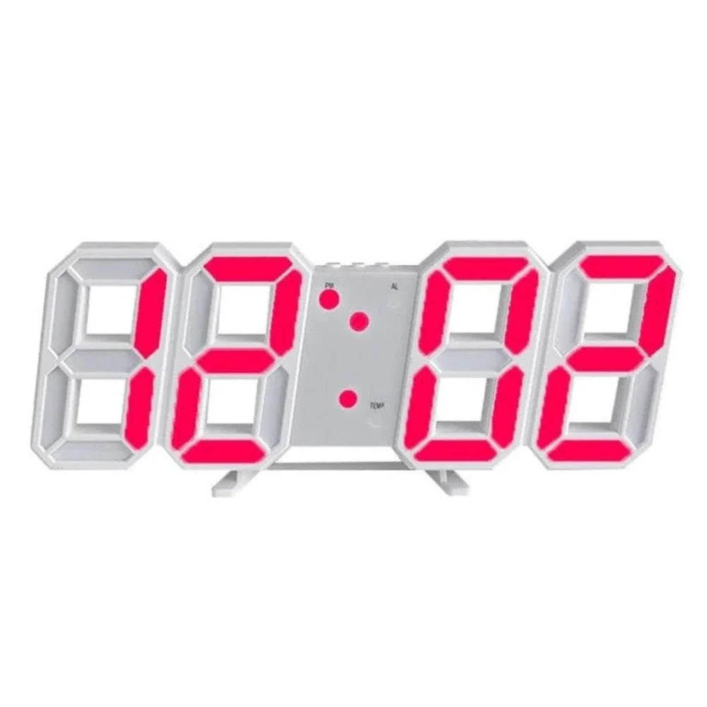 Wall Clock 3D LED Dimmable Night Mode USB Powered