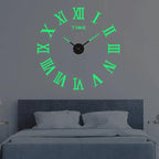 Wall Clock 3D Numbers Silent Movement Easy Installation