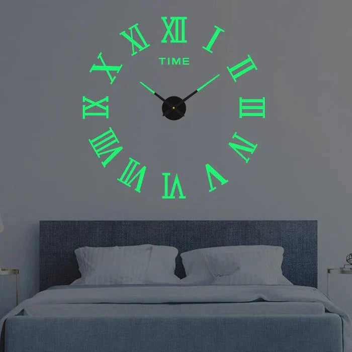 Wall Clock 3D Numbers Silent Movement Easy Installation