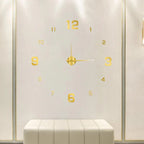 Wall Clock 3D Numbers Silent Movement Easy Installation