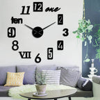 Wall Clock 3D Numbers Silent Movement Easy Installation