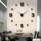 Wall Clock 3D Numbers Silent Movement Easy Installation