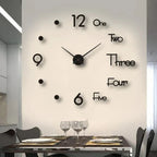 Wall Clock 3D Numbers Silent Movement Easy Installation