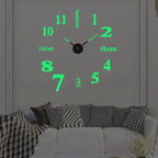 Wall Clock 3D Numbers Silent Movement Easy Installation