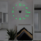 Wall Clock Adjustable Size Silent Quartz 3D Acrylic Self-Adhesive