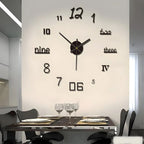 Wall Clock Adjustable Size Silent Quartz 3D Acrylic Self-Adhesive