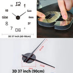 Wall Clock Adjustable Size Silent Quartz 3D Acrylic Self-Adhesive
