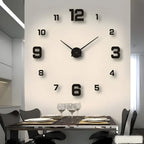Wall Clock Adjustable Size Silent Quartz 3D Acrylic Self-Adhesive