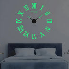 Wall Clock Adjustable Size Silent Quartz 3D Acrylic Self-Adhesive