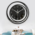 Wall Clock Black Acrylic Silent Movement