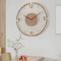 Wall Clock Clear Acrylic & Wood Silent Quartz Movement