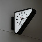 Wall Clock Dual-Sided Silent Movement Slanted Metal Frame