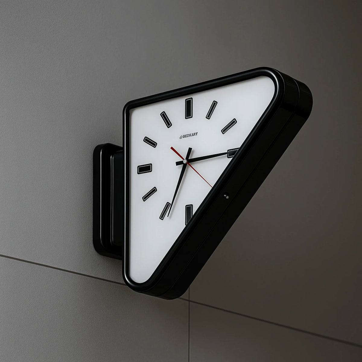 Wall Clock Dual-Sided Silent Movement Slanted Metal Frame