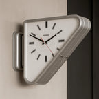 Wall Clock Dual-Sided Silent Movement Slanted Metal Frame