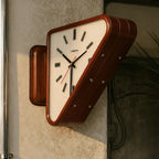 Wall Clock Dual-Sided Silent Movement Slanted Metal Frame