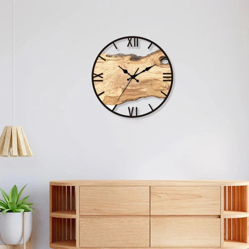 Wall Clock Epoxy Frame Wood Core Silent Movement