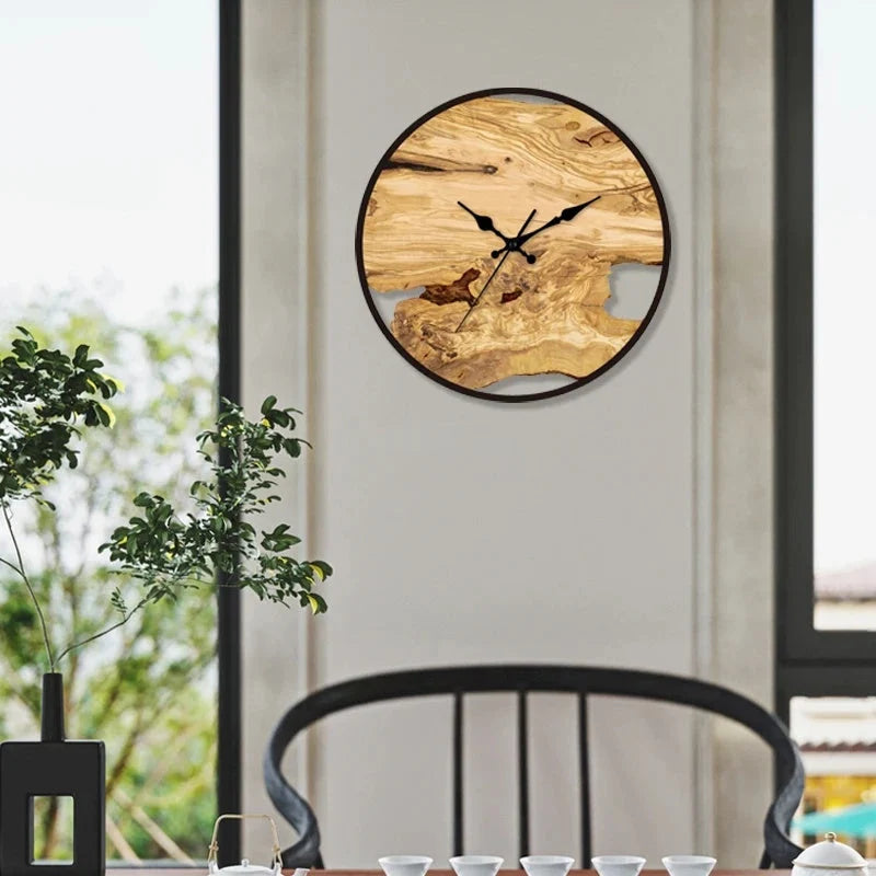Wall Clock Epoxy Frame Wood Core Silent Movement