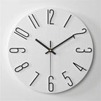 Wall Clock Frameless 3D Numerals Silent Quartz Movement