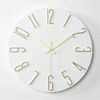 Wall Clock Frameless 3D Numerals Silent Quartz Movement
