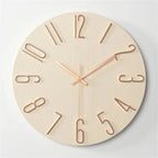 Wall Clock Frameless 3D Numerals Silent Quartz Movement