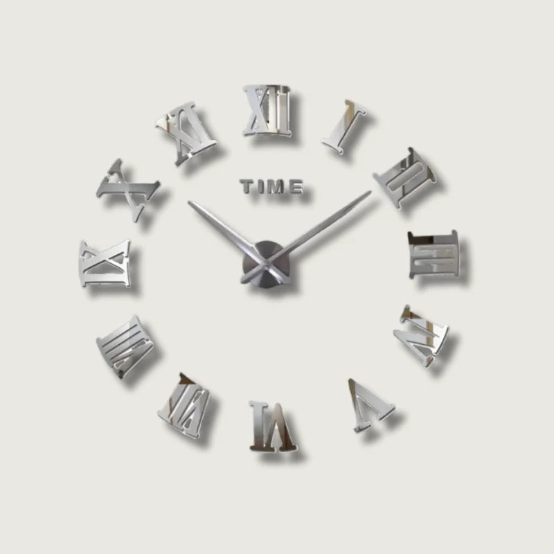 Wall Clock Geometric Mirror Finish & 3D Acrylic