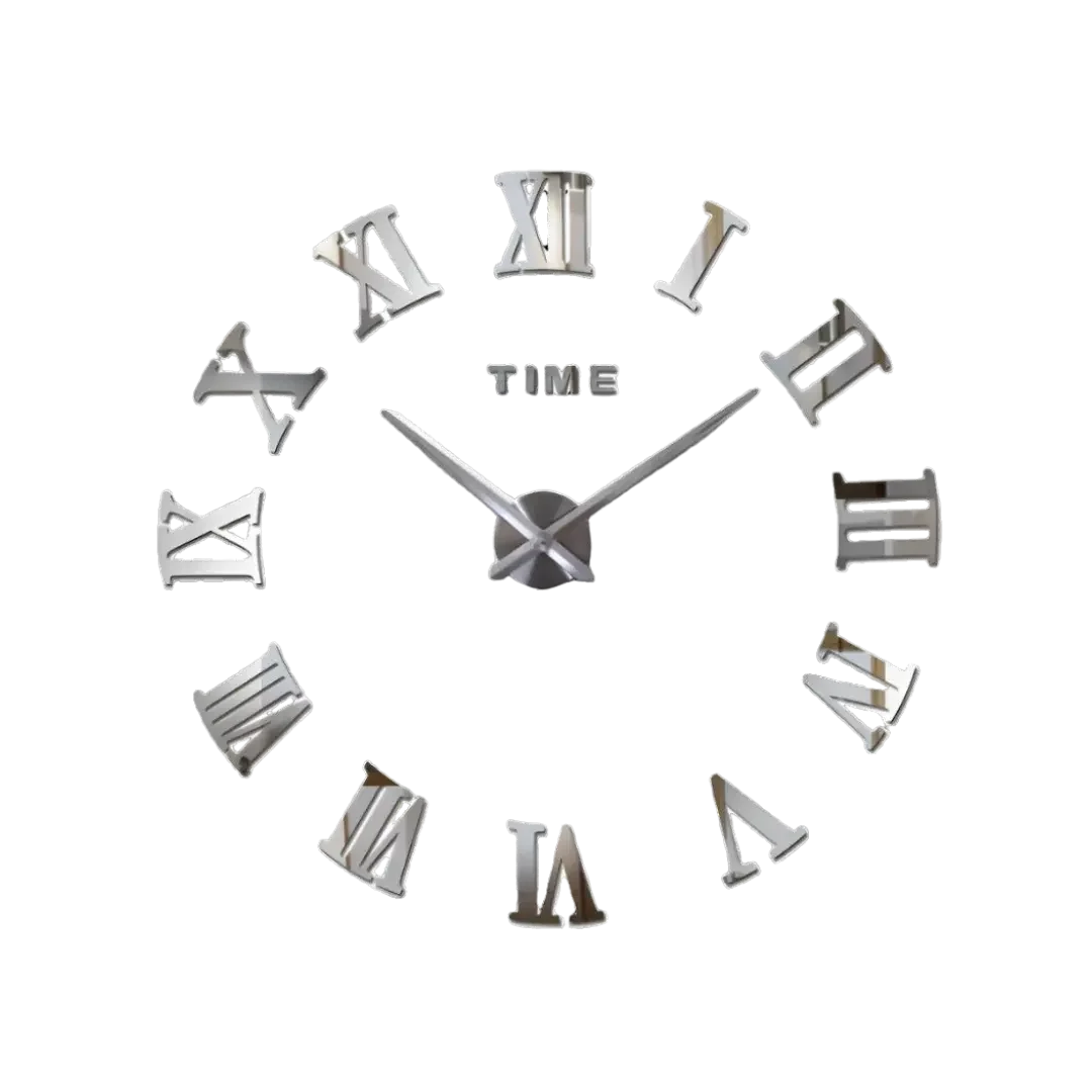 Wall Clock Geometric Mirror Finish & 3D Acrylic