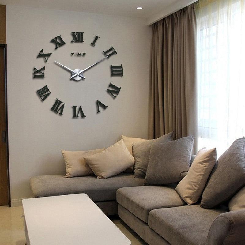 Wall Clock Geometric Mirror Finish & 3D Acrylic