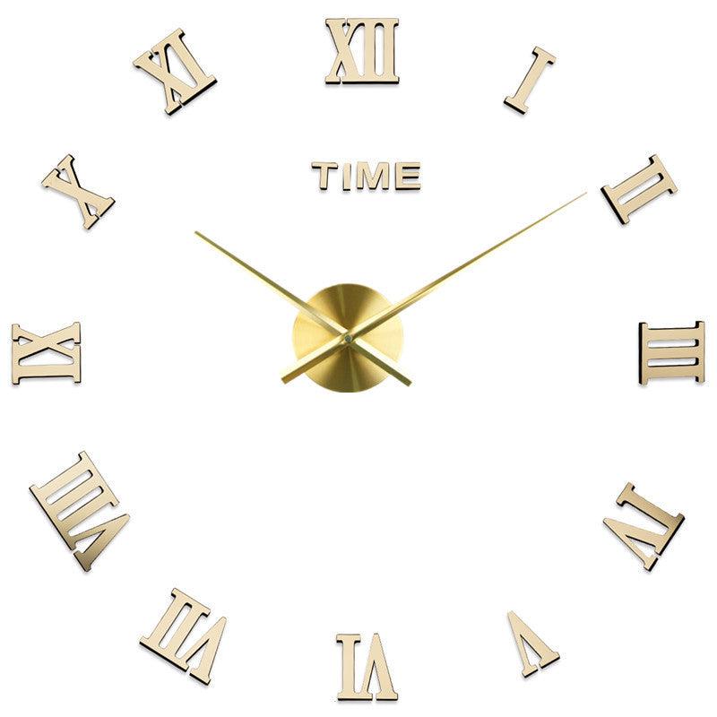 Wall Clock Geometric Mirror Finish & 3D Acrylic