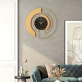 Wall Clock Golden Geometric Silent Movement