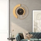 Wall Clock Golden Geometric Silent Movement