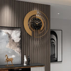 Wall Clock Golden Geometric Silent Movement