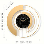 Wall Clock Golden Geometric Silent Movement
