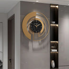 Wall Clock Golden Geometric Silent Movement
