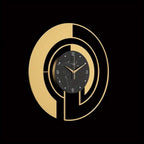 Wall Clock Golden Geometric Silent Movement