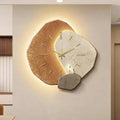 Wall Clock Handmade Natural Wood Silent Quartz LED Backlight