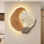 Wall Clock Handmade Natural Wood Silent Quartz LED Backlight