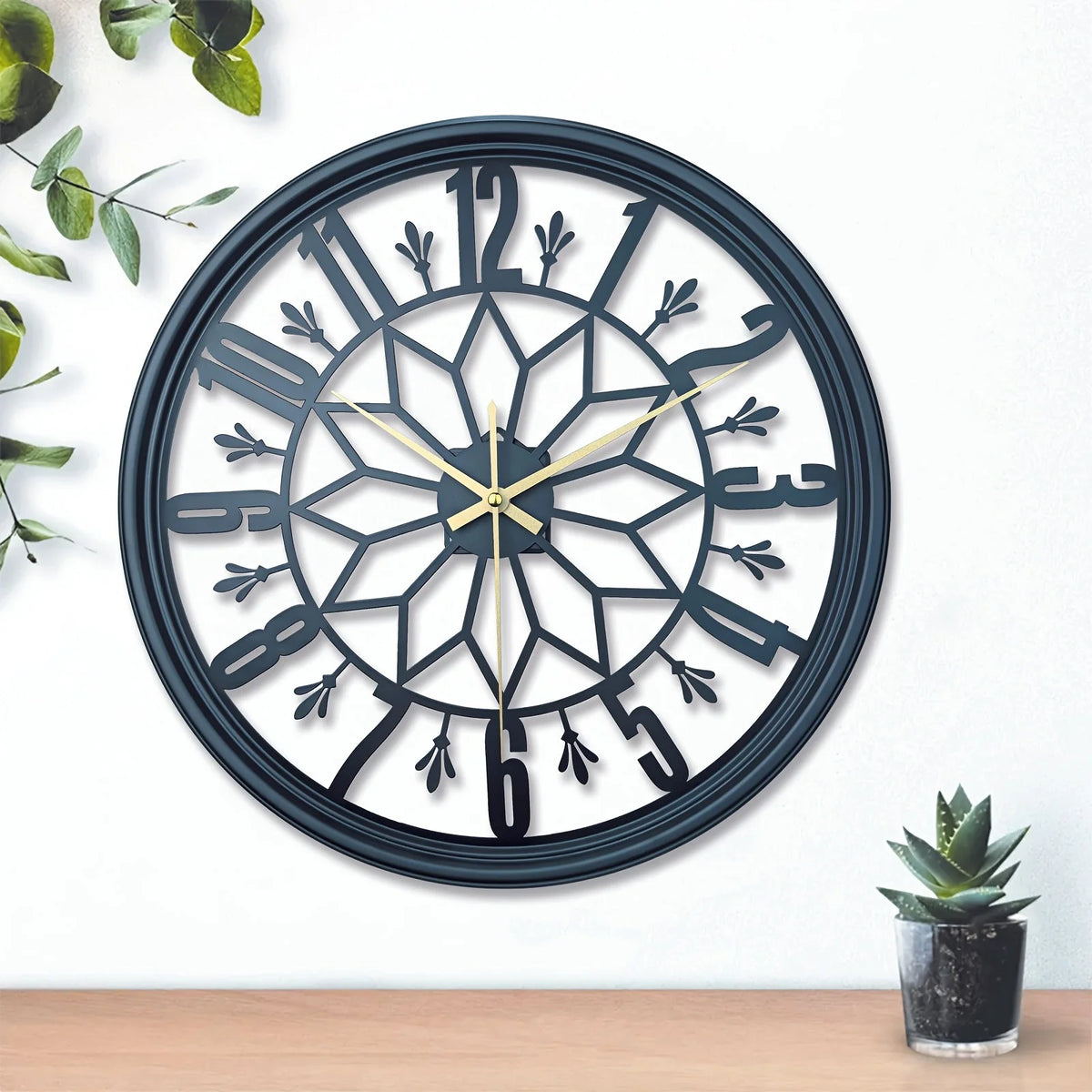 Wall Clock Industrial Metal Silent Quartz 30cm