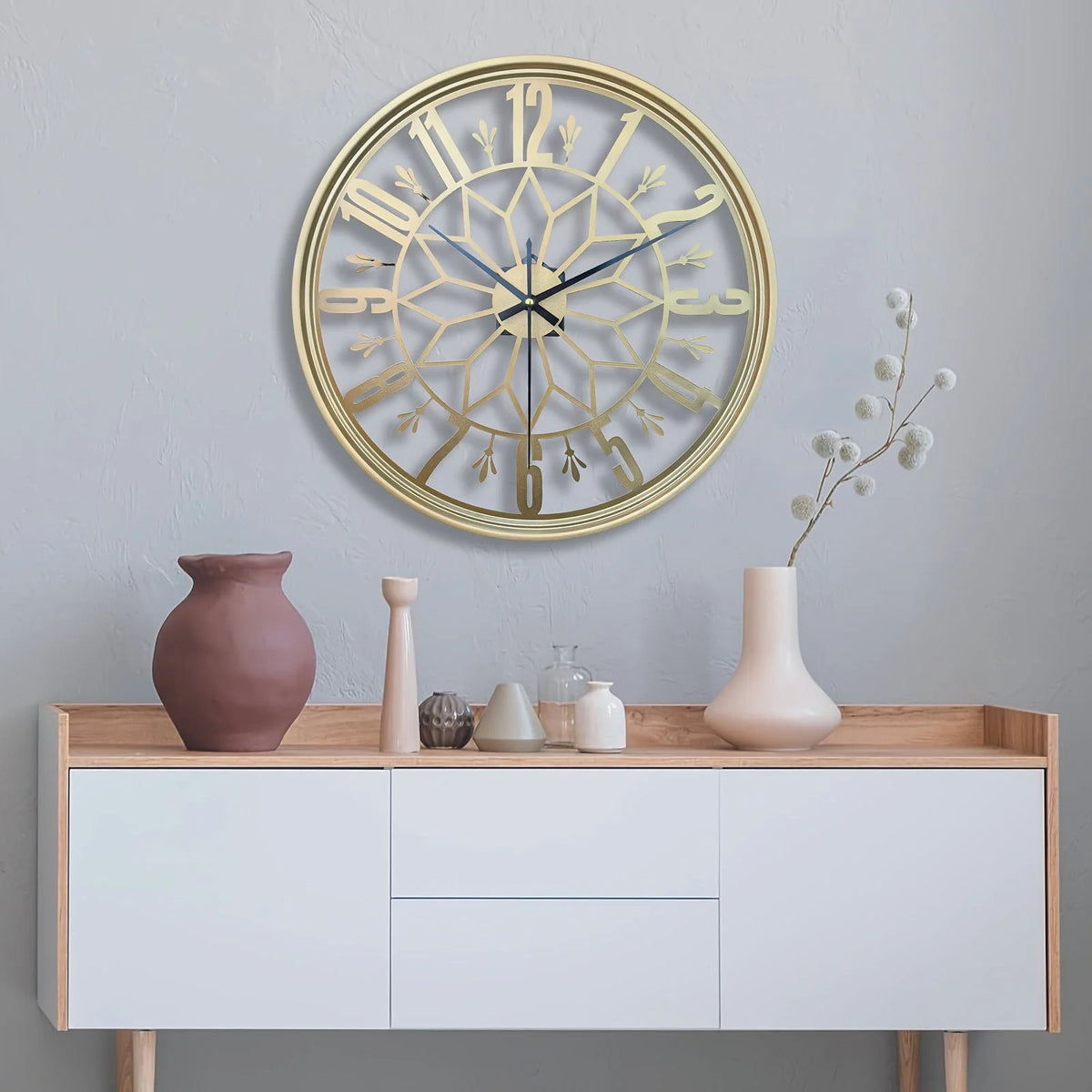 Wall Clock Industrial Metal Silent Quartz 30cm