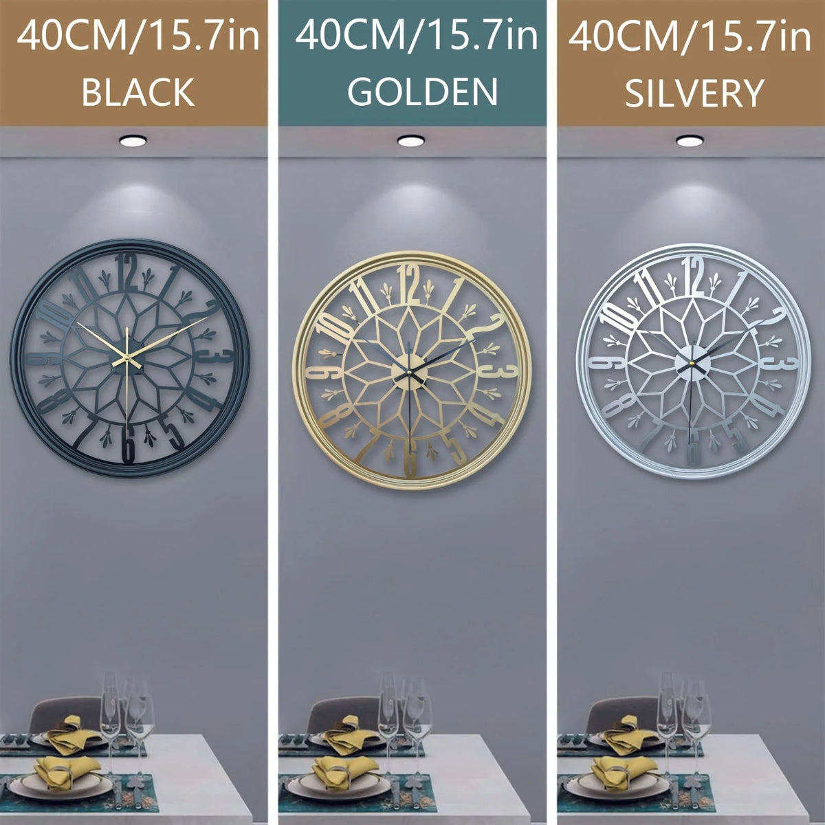 Wall Clock Industrial Metal Silent Quartz 30cm