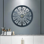 Wall Clock Industrial Metal Silent Quartz 30cm