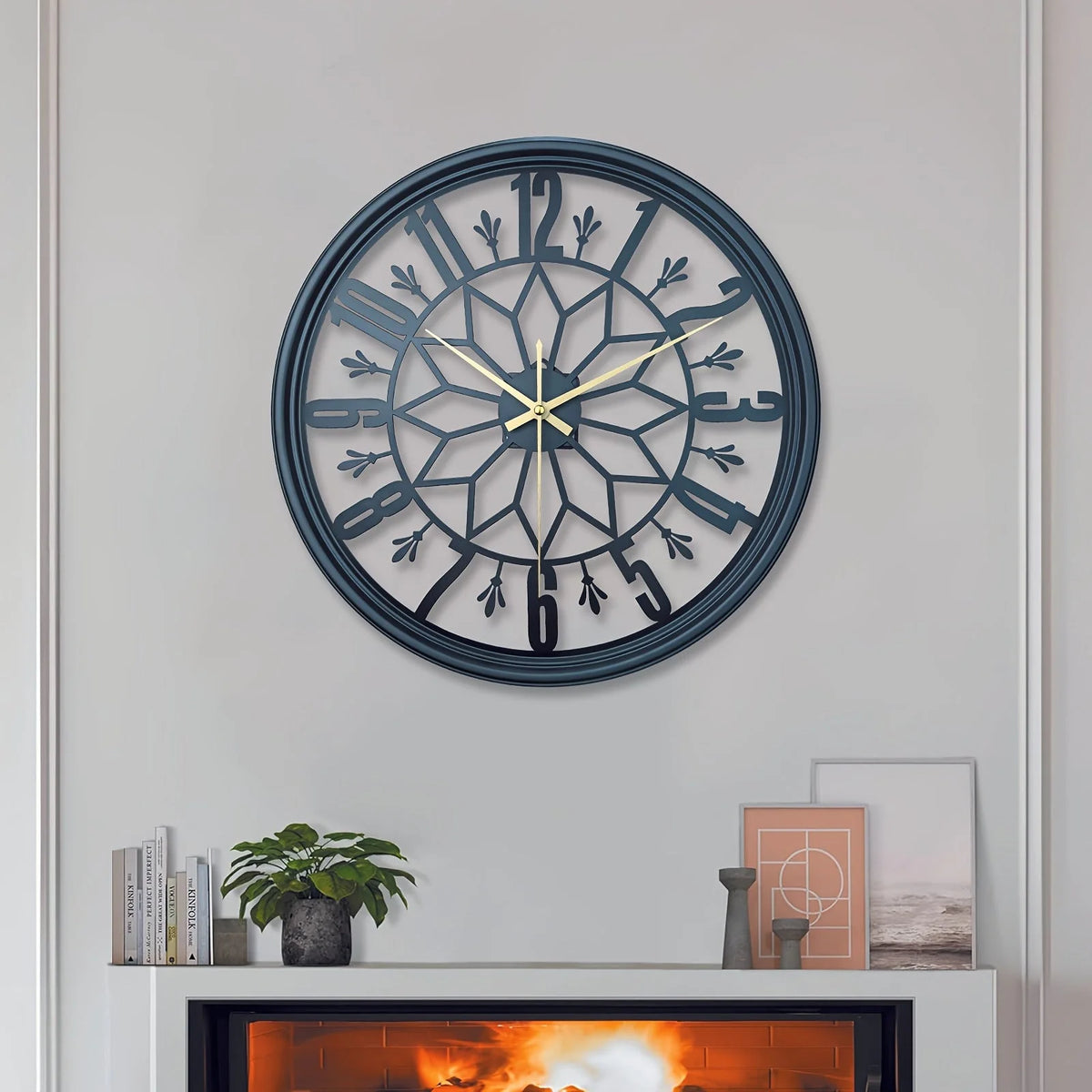 Wall Clock Industrial Metal Silent Quartz 30cm