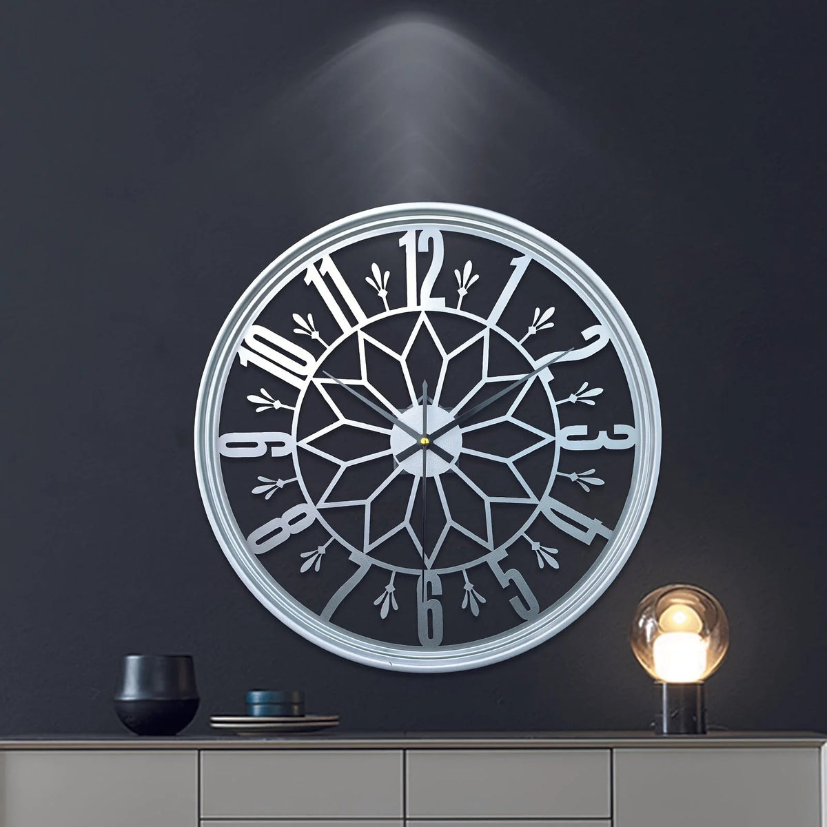Wall Clock Industrial Metal Silent Quartz 30cm