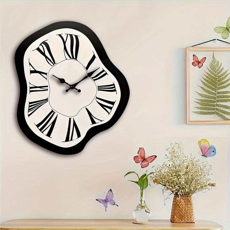 Wall Clock Irregular Wooden Geometric Silent Quartz Movement
